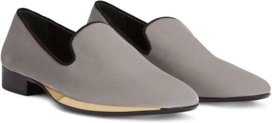 Giuseppe Zanotti Flash velvet loafers Grey