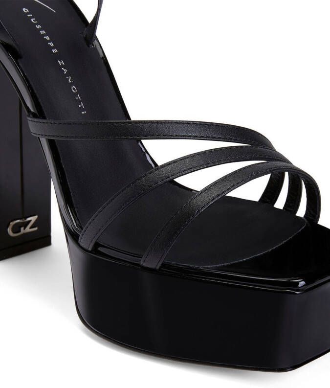 Giuseppe Zanotti Flavienne 120mm laminated leather sandals Black