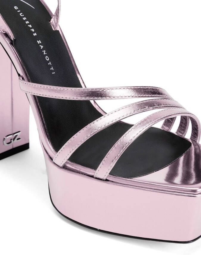 Giuseppe Zanotti Flavienne laminated leather 120mm sandals Pink