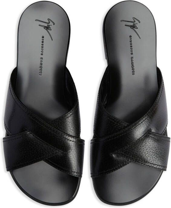 Giuseppe Zanotti Flavio crossed-leather sandals Black