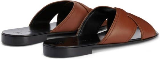 Giuseppe Zanotti Flavio crossed-leather sandals Brown