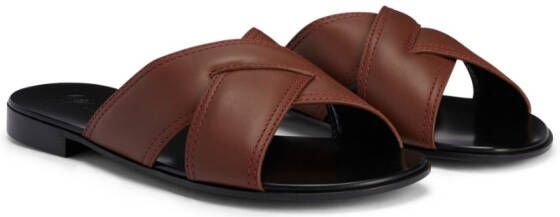 Giuseppe Zanotti Flavio crossed-leather sandals Brown