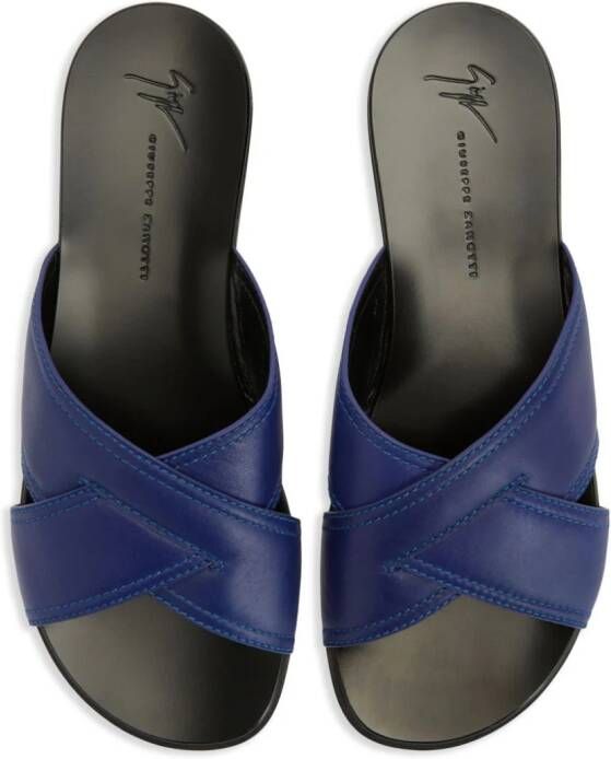 Giuseppe Zanotti Flavio slip-on leather sandals Blue