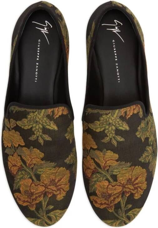 Giuseppe Zanotti floral-embroidered slip-on loafers Multicolour