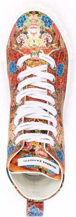 Giuseppe Zanotti floral-print sneakers Orange