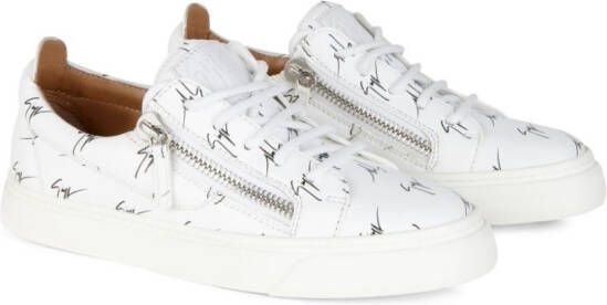Giuseppe Zanotti Frankie all-over logo print sneakers White
