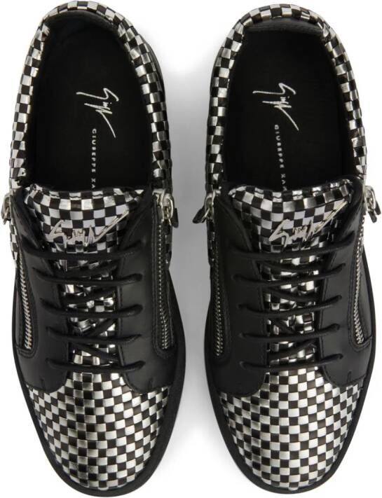 Giuseppe Zanotti Frankie check-pattern sneakers Silver