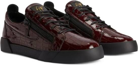 Giuseppe Zanotti Frankie crocodile-effect leather sneakers Red