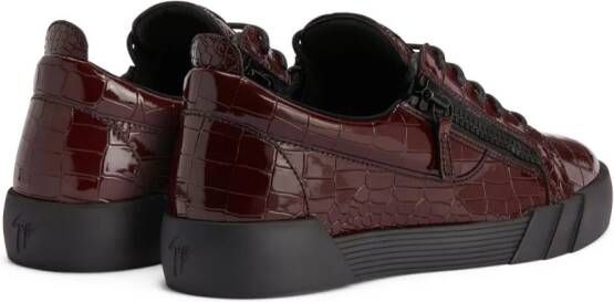 Giuseppe Zanotti Frankie crocodile-effect leather sneakers Red