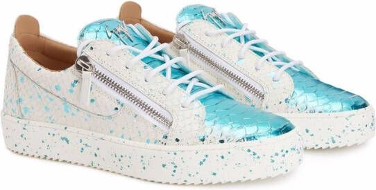 Giuseppe Zanotti Frankie crocodile-effect low-top sneakers Blue