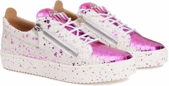 Giuseppe Zanotti Frankie crocodile-effect sneakers Pink