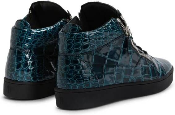 Giuseppe Zanotti Frankie crocodile-embossed hi-top sneakers Blue