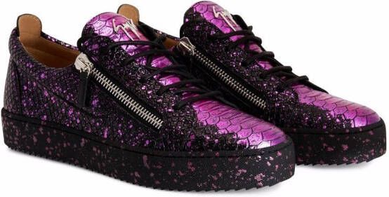 Giuseppe Zanotti Frankie crocodile-embossed leather sneakers Black