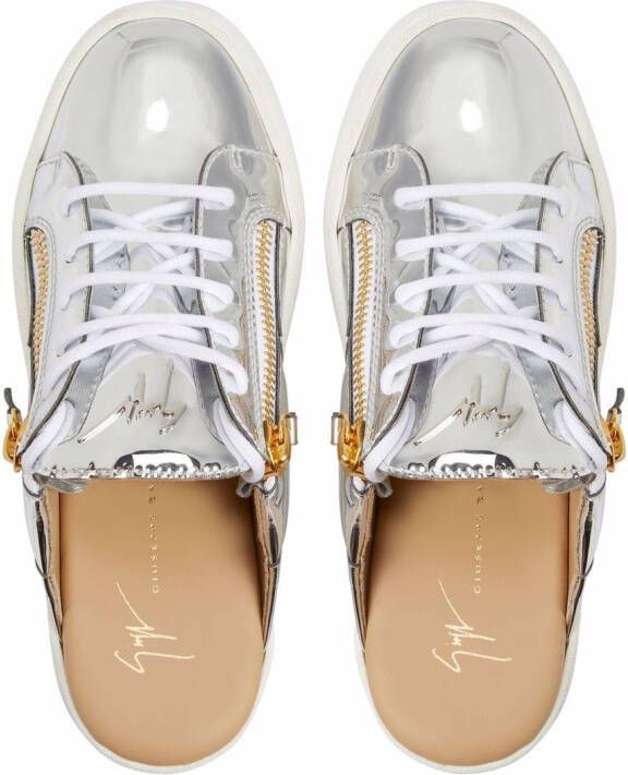Giuseppe Zanotti Frankie Cut sneaker-style slippers Silver