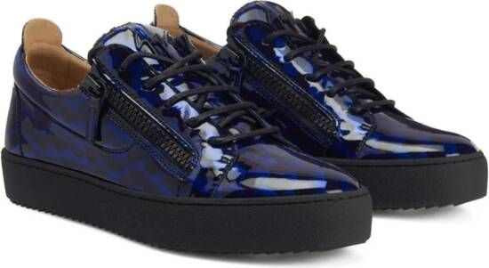 Giuseppe Zanotti Frankie geometric-pattern glazed sneakers Blue