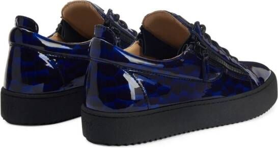 Giuseppe Zanotti Frankie geometric-pattern glazed sneakers Blue