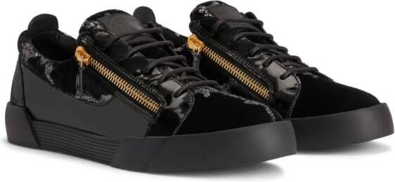 Giuseppe Zanotti Frankie glitter-detailing leather sneakers Black