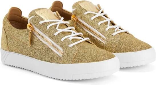 Giuseppe Zanotti Frankie glitter-embellished sneakers Gold