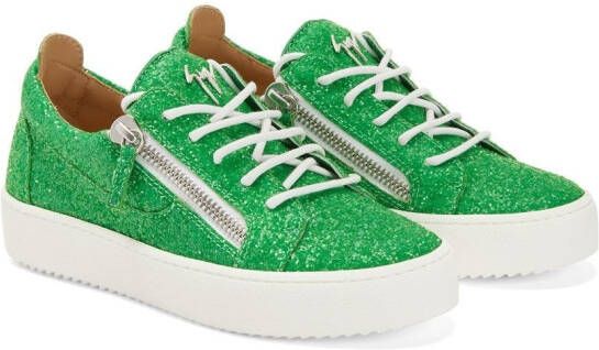 Giuseppe Zanotti Frankie glitter low-top sneakers Green