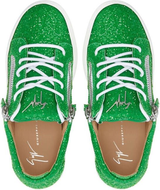 Giuseppe Zanotti Frankie glitter low-top sneakers Green