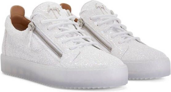 Giuseppe Zanotti Frankie glittered sneakers White