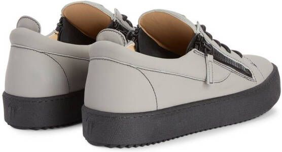 Giuseppe Zanotti Frankie lace-and-zip low-top sneakers Grey