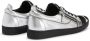 Giuseppe Zanotti Frankie leaf-embroidered leather sneakers Silver - Thumbnail 3