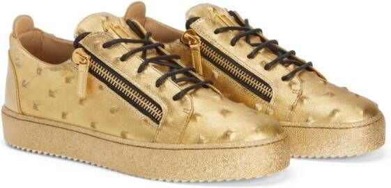 Giuseppe Zanotti Frankie leather low-top sneakers Gold
