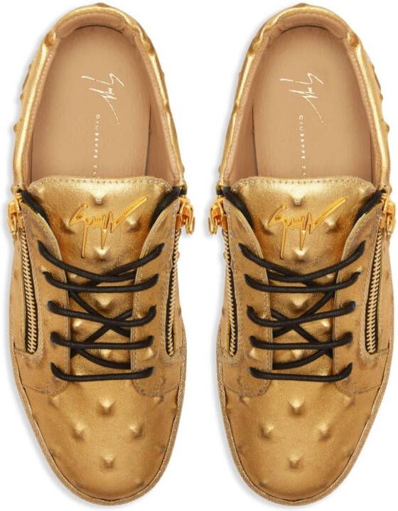 Giuseppe Zanotti Frankie leather low-top sneakers Gold