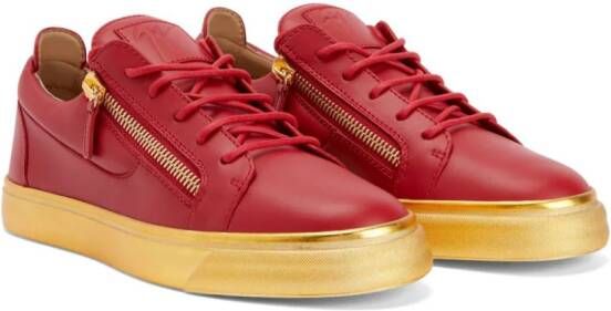 Giuseppe Zanotti Frankie leather low-top sneakers Red