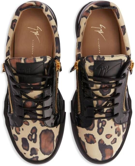 Giuseppe Zanotti Frankie leopard-print sneakers Neutrals