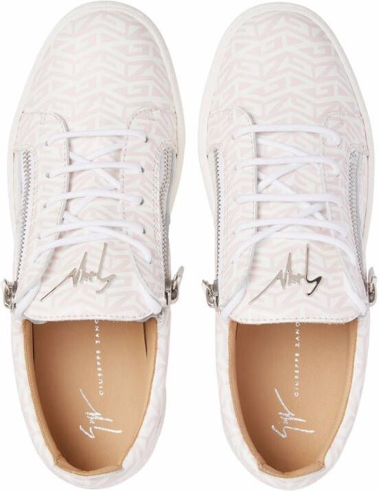 Giuseppe Zanotti Frankie monogram leather sneakers White