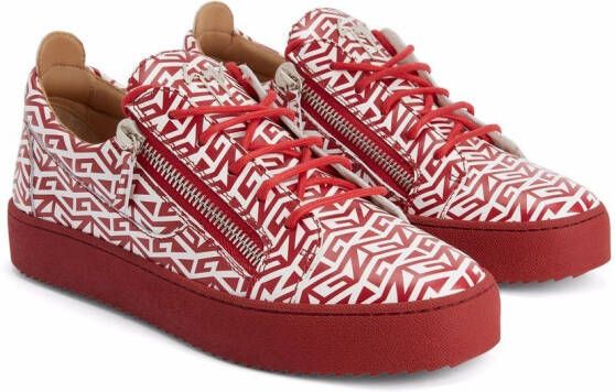 Giuseppe Zanotti Frankie monogram low-top sneakers Red