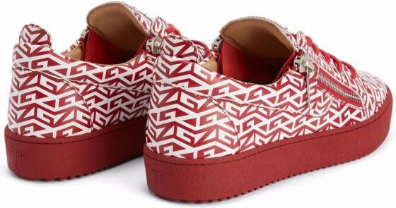 Giuseppe Zanotti Frankie monogram low-top sneakers Red