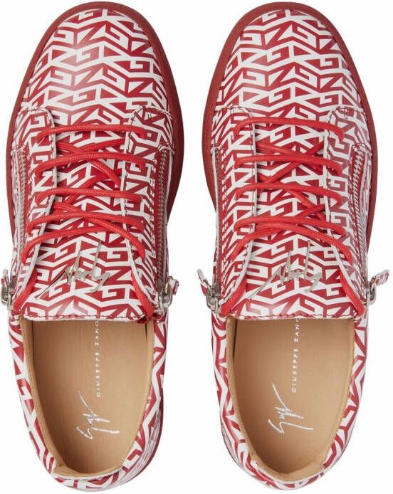 Giuseppe Zanotti Frankie monogram low-top sneakers Red