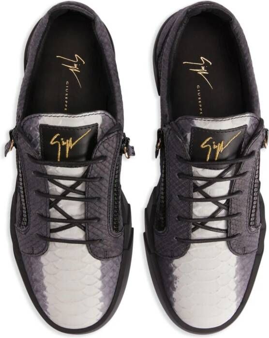 Giuseppe Zanotti Frankie python-embossed leather sneakers Black
