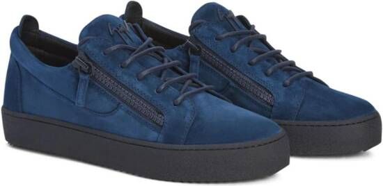 Giuseppe Zanotti Frankie side-zip suede sneakers Blue