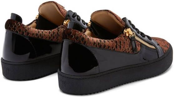 Giuseppe Zanotti Frankie snakeskin-effect sneakers Brown