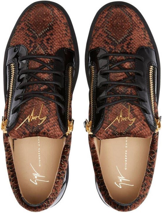 Giuseppe Zanotti Frankie snakeskin-effect sneakers Brown