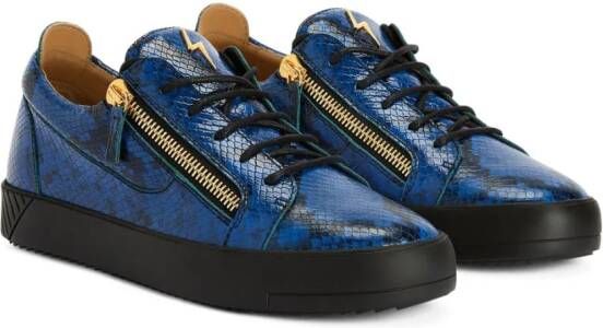 Giuseppe Zanotti Frankie snakeskin low-top sneakers Blue