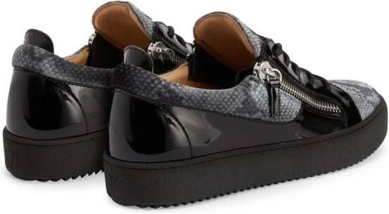 Giuseppe Zanotti Frankie snakeskin-print leather sneakers Black