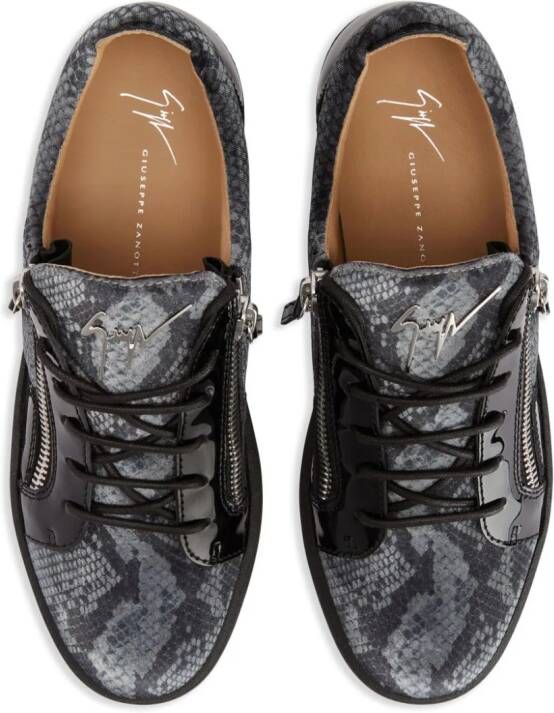 Giuseppe Zanotti Frankie snakeskin-print leather sneakers Black