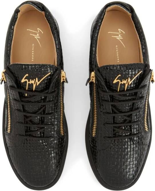 Giuseppe Zanotti Frankie woven leather sneakers Black
