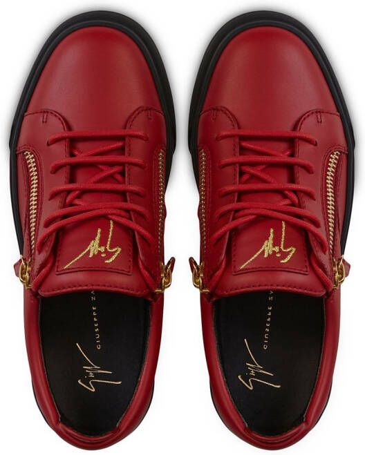 Giuseppe Zanotti Frankie zip-detail sneakers Red