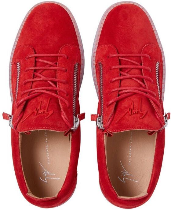 Giuseppe Zanotti Frankie zip-details sneakers Red