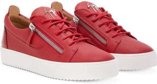Giuseppe Zanotti Frankie zip-details sneakers Red