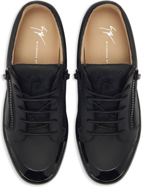 Giuseppe Zanotti Frankie zip-up leather sneakers Black