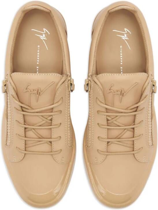 Giuseppe Zanotti Frankie zip-up leather sneakers Neutrals