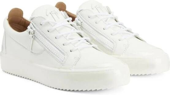 Giuseppe Zanotti Frankie zip-up leather sneakers White