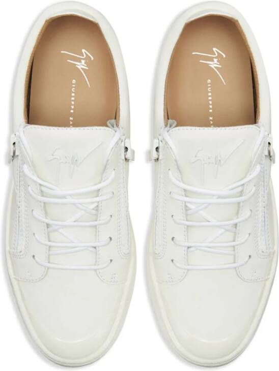 Giuseppe Zanotti Frankie zip-up leather sneakers White